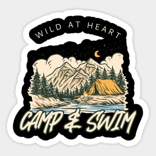 wild at heart camp & swim Sticker